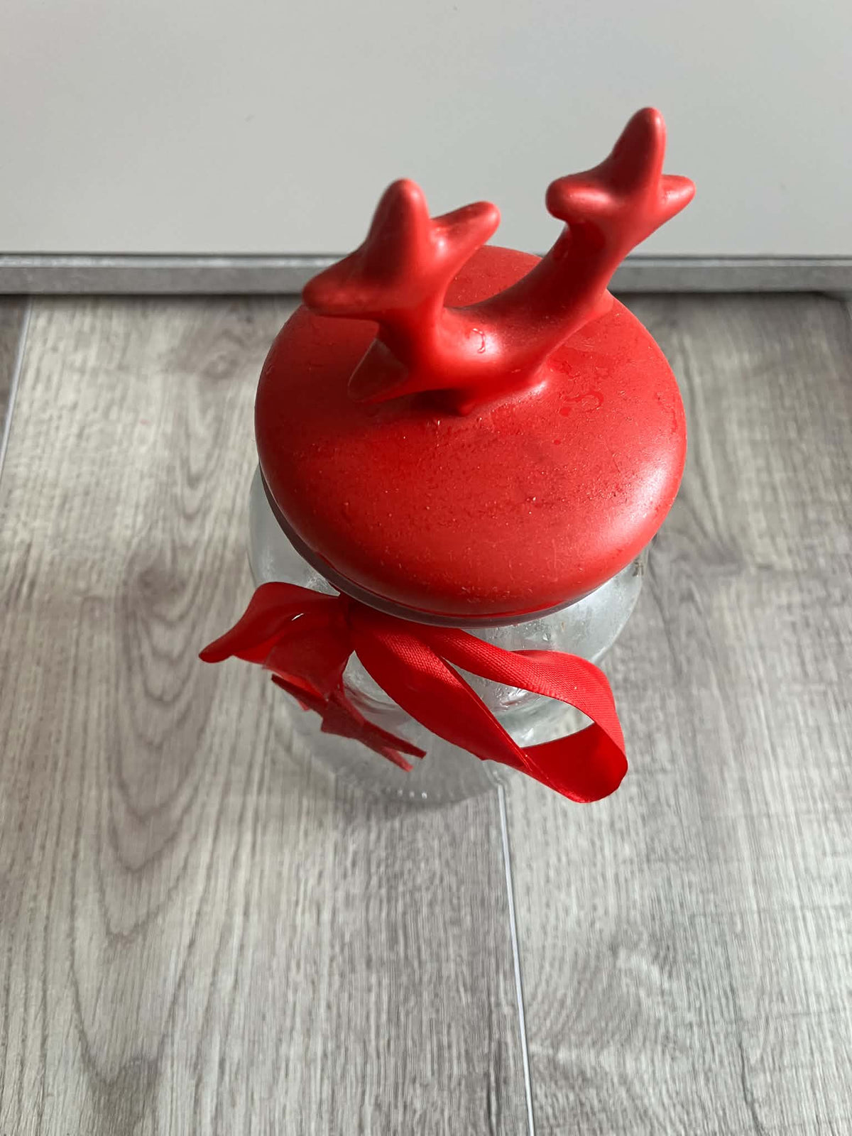 Decorative Christmas Candy & Cookie Container with Satin Ribbon