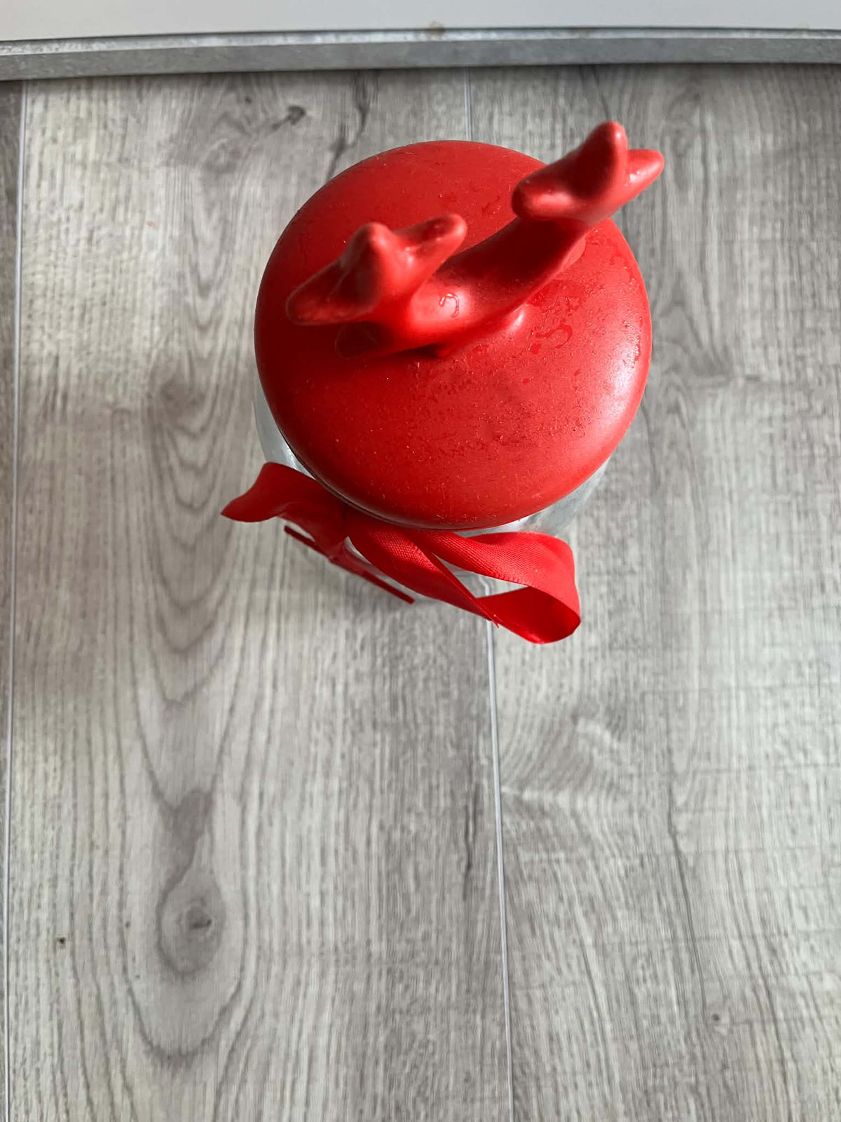 Decorative Christmas Candy & Cookie Container with Satin Ribbon